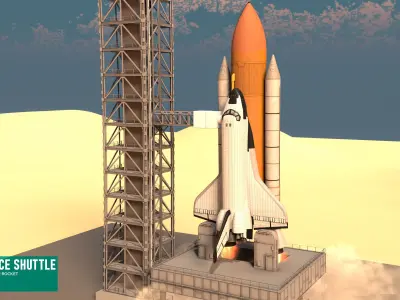 Space shuttle - modular rocket 3D model