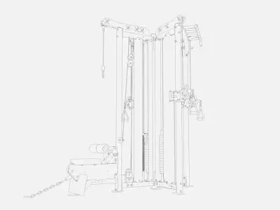 Heavy-Duty multi-gym functional trainer 3D model