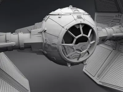 Tie Interceptor scale model 3D print model