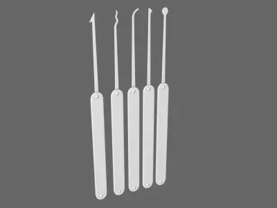 Lockpick Set Game Low-poly 3D model
