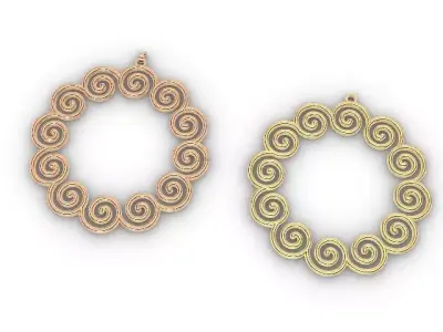 spiral earrings stl verified 3D print model