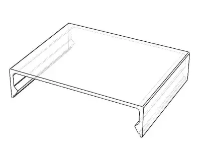 Aluminum Extruded Cover Cap  MOD AL-031cw Low-poly 3D model