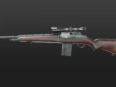 M14 Battle Rifle Low-poly 3D model