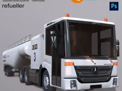 Mercedes Econic refueller Low-poly 3D model
