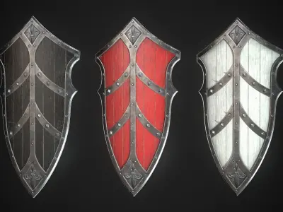 Knight Shield 10 Low-poly 3D model