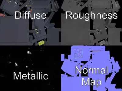 Industrial Control Panel model pack Low-poly 3D model