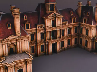 Chateau de Maisons-Laffitte Low-poly 3D model