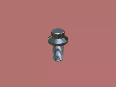 Collection of Steel Stained M3 to M12 12 Point Bolt 4K PBR 3D Model Pack