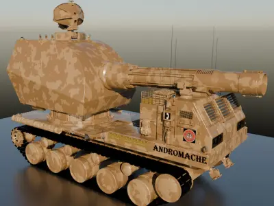 High-polly Next-Gen Self-Propelled Artillery Vehicle 3D model