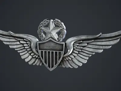 Army Aviator Badge Low-poly 3D model
