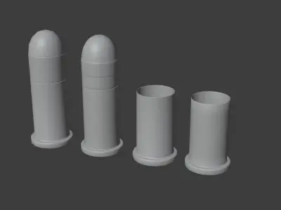 22 short caliber ammo Low-poly 3D model