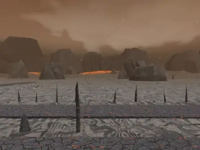 Volcanic Ruins Landscape 3D model