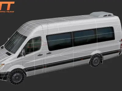 Mercedes-Benz Sprinter Hertz Low-poly 3D model