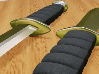 Combat Knife 3D model 2
