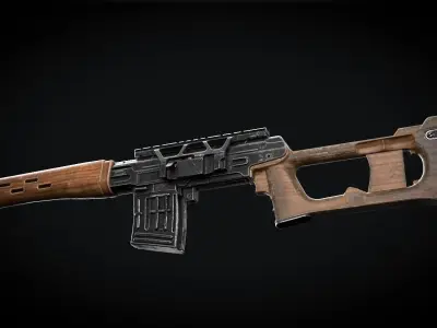 SVD Dragunov Game-Ready model Low-poly 3D model