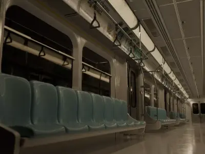 Subway Metro Train Interior Low-poly 3D model