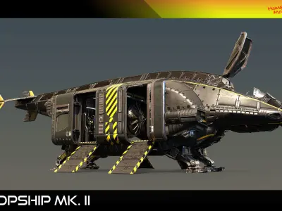 Dropship Mk II PBR Low-poly 3D model
