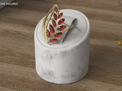 Gold Jewelry on Stand Collection 3D model