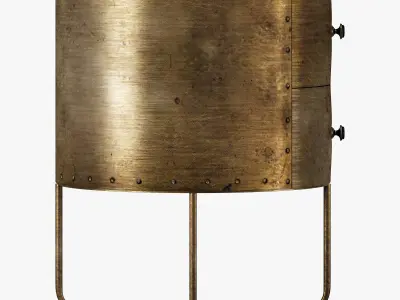 de eekhoorn glossy rond kastje metal antique brass 3D model