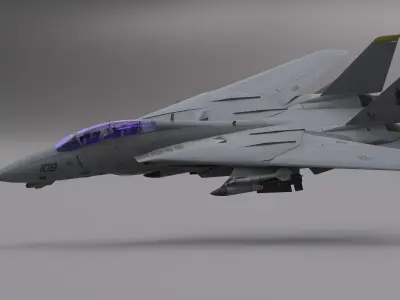 F-14 Fighter Jet Low-poly 3D model