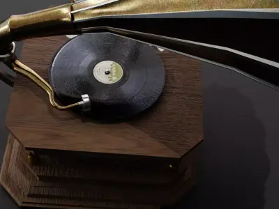 Old gramophone Low-poly 3D model