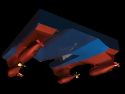 Sea Cutter Concept low poly Mat Free low-poly 3D model