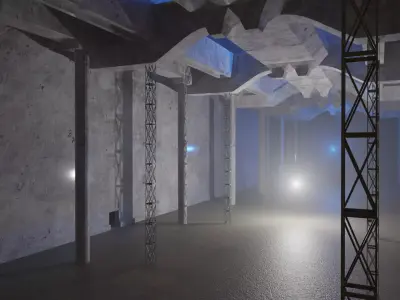 Industrial building Low-poly 3D model