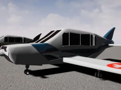 Low poly plane set Free low-poly 3D model