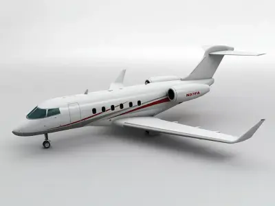  Bombardier Challenger 300 Aircraft Low-poly 3D model