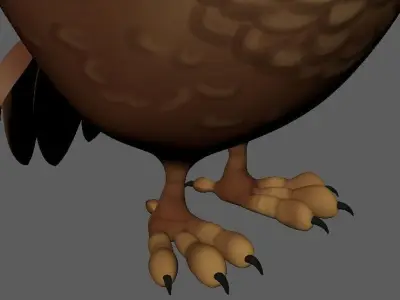 Cartoon Cute Owl Character 3D Model Low-poly 3D model