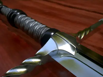 Steel Sword Low-poly 3D model buy