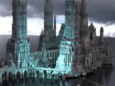 Pillars of the Giant mediaval fantasy pillars 3D model