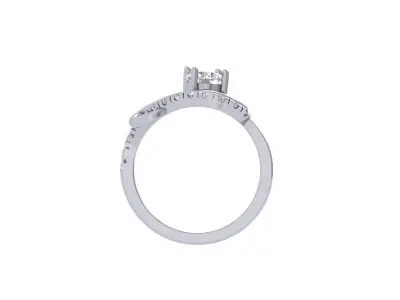 Solitaire Engagement Ring 3D print model 91