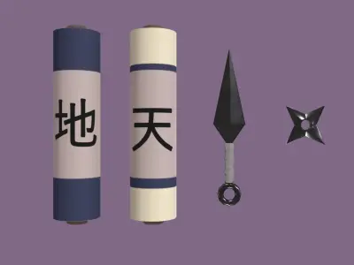 Naruto Weapon Small Pack Low-poly 3D model