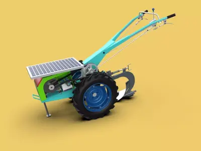 ELECTRIC WALKING HAND TRACTOR AGRICULTURE FARM 3D model