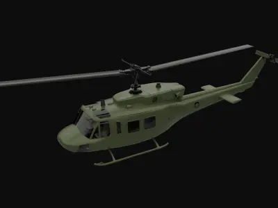 Bell 212 military helicopter  3D model