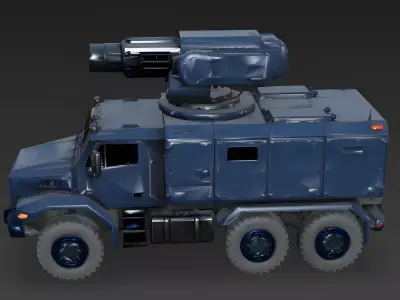 Realistic Mobile Laser Cannon 3D Model Low-poly 3D model