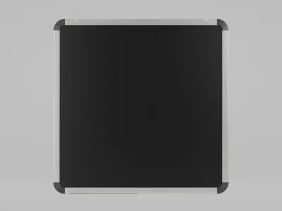 Customizable Wall-Mounted Whiteboard -Square Metal Writing Board Low-poly 3D model