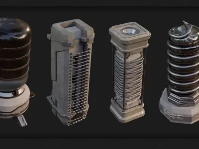 25 Sci-Fi Props - Kitbash - Vol 10 3D model