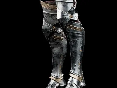  Female Knight Leg Armor Set Armor MidPoly 3D model