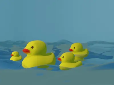 Rubber duck for bathtub for design toy low poly ready for game Low-poly 3D model