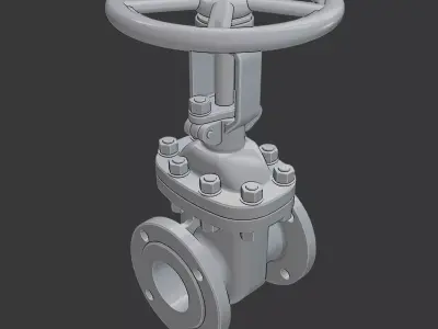 Flanged Gate Valve 3D print model