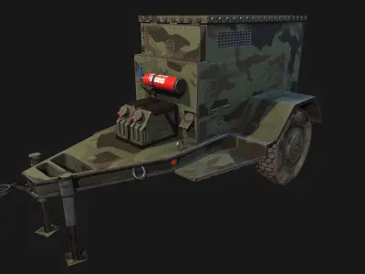 Low Poly PBR Military Generator Low-poly 3D model