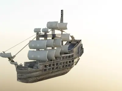 Ship low poly 3D model for free Low-poly 3D model