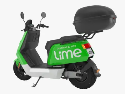 Lime Moped Low-poly 3D model