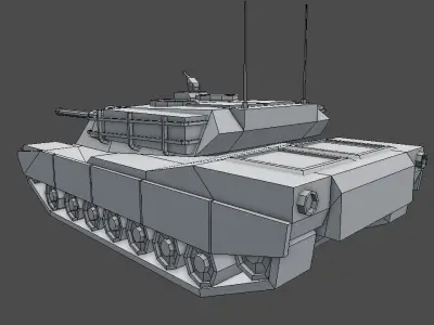 M1 Abrams TANK Lowpoly  Low-poly 3D model