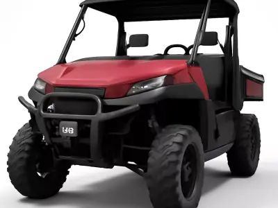 Red and Black Industrial Utility Task Vehicle 3D model