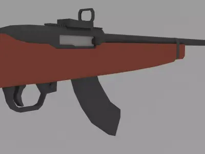 Low Poly Ruger 22 Rifle Low-poly 3D model