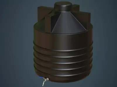 Water Tank 1A Small Low-poly 3D model