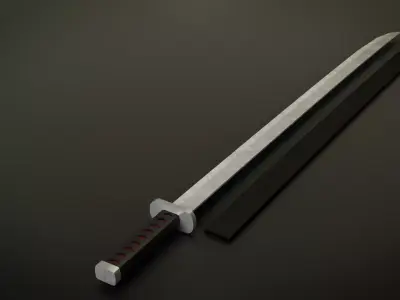 Katana Lop Poly - Game Ready PBR model Low-poly 3D model